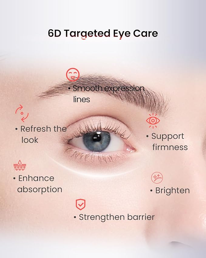 AMIRO Red Light Eye Cream with Microcurrent Massager, PDRN 0.01%, Peptide & Hyaluronic Acid Formula, Hydrating & Firming Under Eye Serum for Dark Circles, Puffiness & Fine Lines, 1.06oz