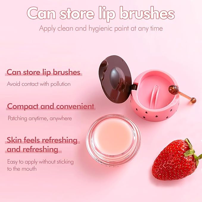 6 Packs Fruit Lip Balm, Moisturizing & Smoothing Lip with Honey & Vitamin E, Hydrate Repair Prevent Dry Cracked Lip Sleeping Lip Mask, Effective Reduces Lip Lines Lip Care