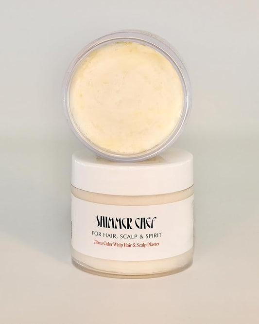 SHIMMER CHEF Citrus Cider Whip Hair Plaster | Vitamin C Infusion for Luminous Hair | Fruit Butters, Orange Peel Serum, Argan & Coconut Oils Create The Shimmer Effect For Uplifted Hair & Mood | 3 oz