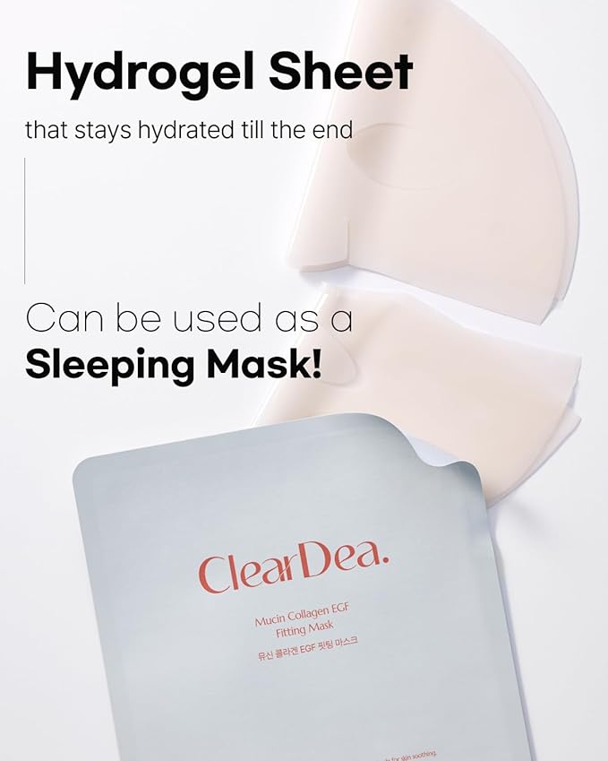 Mucin Collagen Peptide Hydrogel Mask (Plant Mucin & 7-Collagen Complex) – Hydrating & Firming Facial Sheet, 5 Pack – Korean Skincare Glow Essentials, Stocking Stuffer Gift
