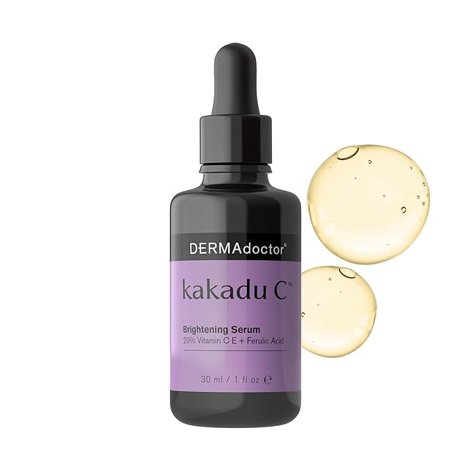 DERMAdoctor Vitamin C Serum For Face 20% Vitamin C, Vitamin-E, Ferulic Acid, Ascorbic Acid Concentrated Dermatologist-Formulated Anti Aging Face Serum, Hydrating & Discoloration - 1.0 fl oz