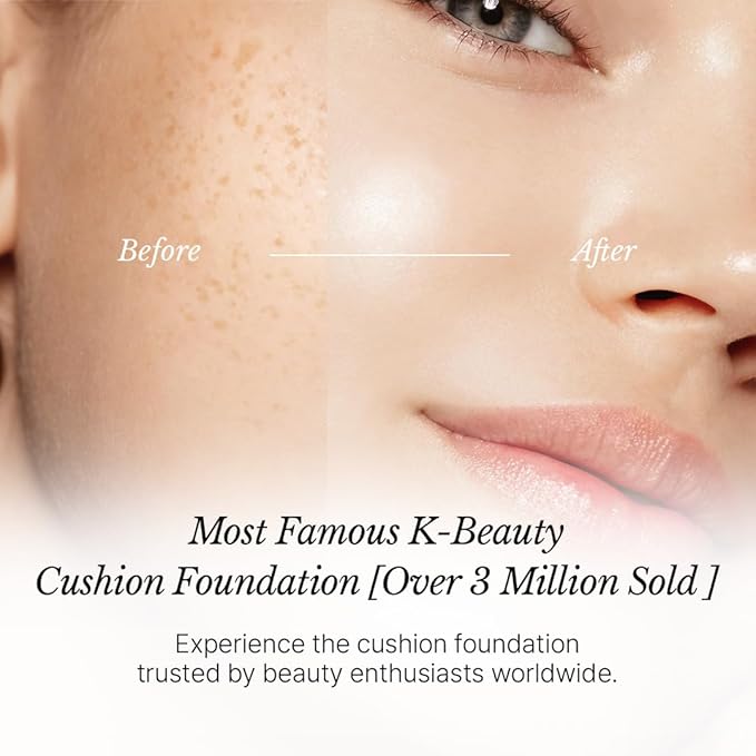 [CHALLANS de PARIS] Cushion de Lunar Excellence Cushion Foundation – 23 Medium Beige | Long-Wear, Buildable Coverage, Lightweight Airy Fit, Hydrating Glow