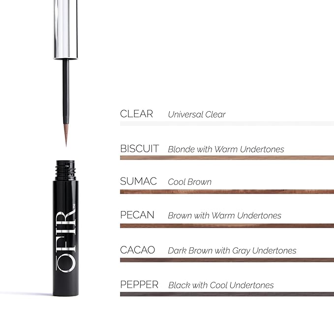 OFIR Brow Tonic Serum Browliner | Smudge-Proof Matte Finish | Hybrid Makeup & Skincare with Hyaluronic Acid & Plant Extracts | Strengthening | Cruelty-Free Brow Serum| Pepper - Cool Black, 0.057 Oz
