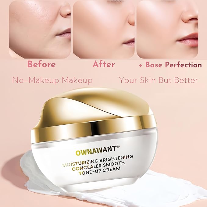 ownawant crema de maquillaje, Moisturizer brightening concealer smooth, tone up cream (2PCS)