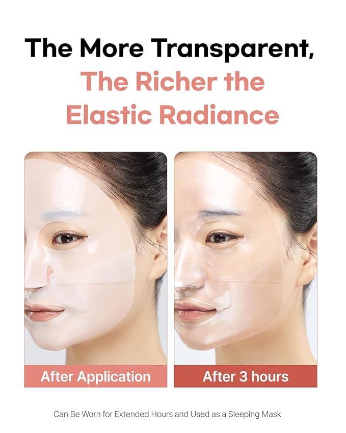 Mucin Collagen Peptide Hydrogel Mask (Plant Mucin & 7-Collagen Complex) – Hydrating & Firming Facial Sheet, 5 Pack – Korean Skincare Glow Essentials, Stocking Stuffer Gift