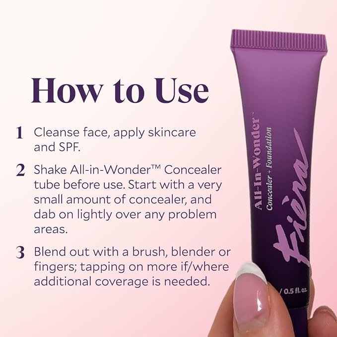 Fièra All-In-Wonder™ Concealer + Foundation – Full-Coverage, Crease-Proof, Hydrating Formula for Mature Skin, Blurs Fine Lines & Dark Circles, Radiant Second-Skin Finish – Neutral, 0.5 FL. OZ. / 15 ML