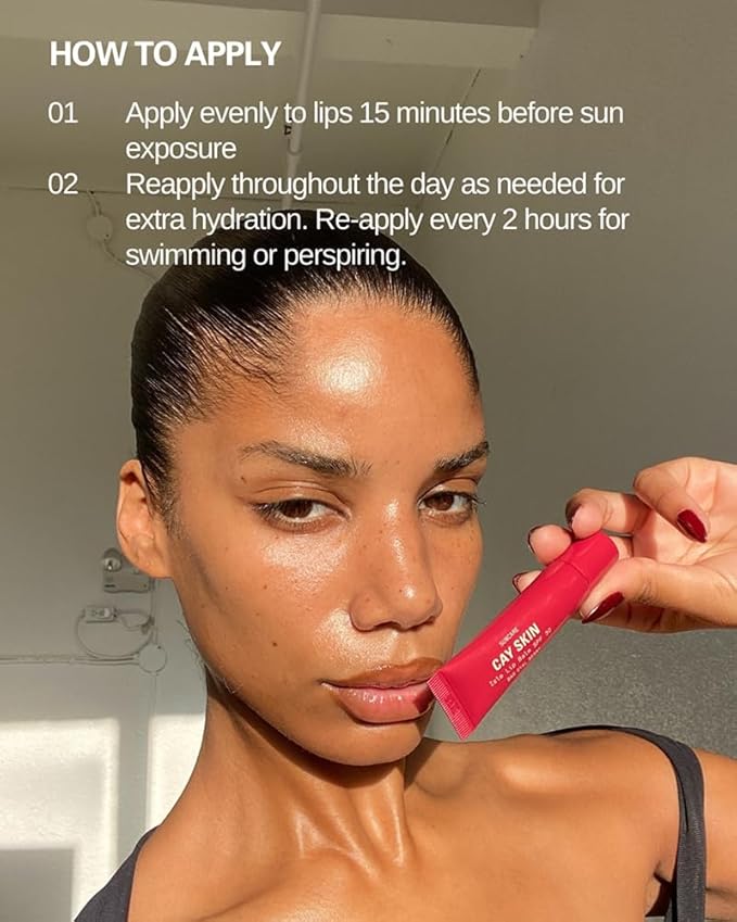 Cay Skin Isle Lip Balm SPF 30 – High Shine, Hydrating + Sheer Lip Gloss in Vanilla Brown Sugar Flavor – Formulated with Natural Ingredients for All Skin Tones – Coral, 0.35 oz