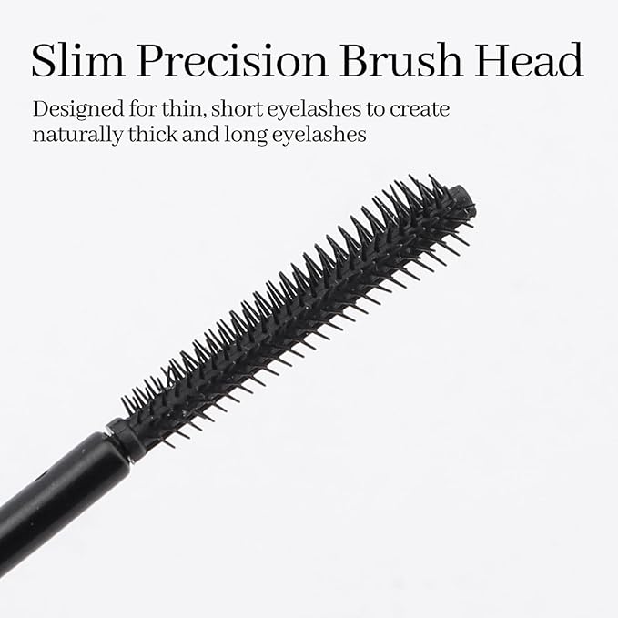 Erinde Tubing Mascara for Older Women 60 Plus, Lengthening & Volumizing for Thinning Lashes - Smudge-Proof, Flake-Free Black - Slim Micro-Brush for Hooded Eyes & Warm Water Removal