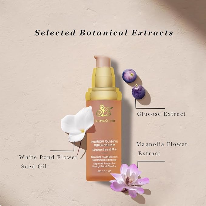 Bio Color Changing Foundation 4 in 1 Makeup-Medium/Light Spectrum with SPF 50+,Hydrating Longwearing & Waterproof (Light spectrum -Gold Lid- suitable for people with fair skin, 1.2 oz)