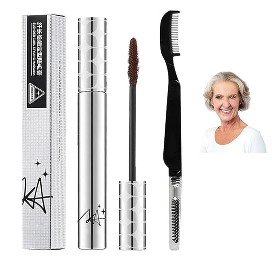 Brown Mascara for Older Women 60 Plus, Prime Waterproof Volume and Length for Hypoallergenic Máscara with Long Lasting, Hypoallergenic, Lightweight for Sensitive Eyes-02