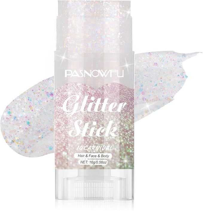 Carnival Body Glitter Stick, Face Glitter for Women and Girls, Festival Accessories Hair Tinsel Stick for Mardi Gras Party Makeup Concert Outfits, Stage Performance Cosplay Celebration Events