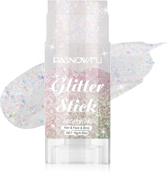 Carnival Body Glitter Stick, Face Glitter for Women and Girls, Festival Accessories Hair Tinsel Stick for Mardi Gras Party Makeup Concert Outfits, Stage Performance Cosplay Celebration Events