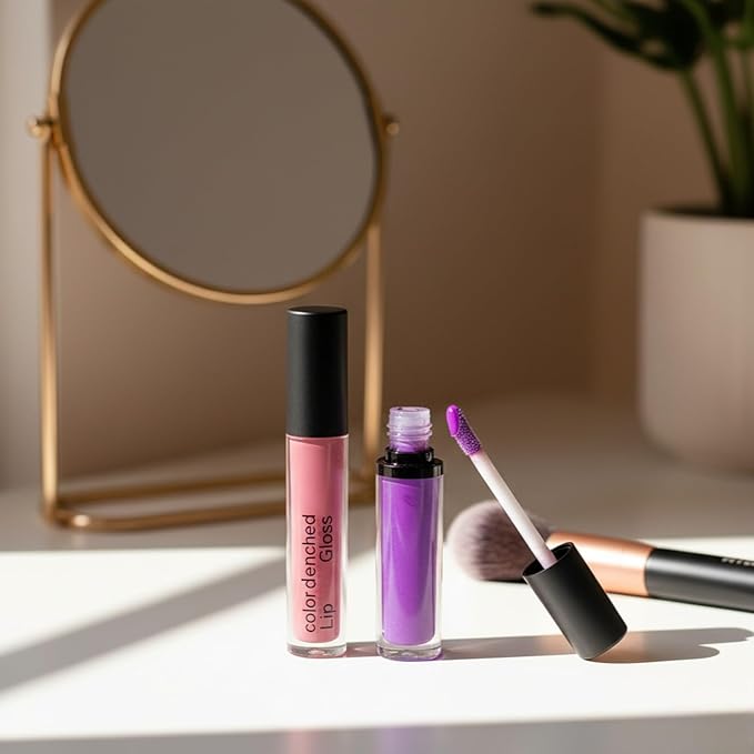 2-Piece Lip Color – Color Drenched Lip Gloss Piazza Pink + Fifty Kisses Lip Locking Liquid Color Orchid Love | High Pigment Gloss & Long-Lasting Liquid Lipstick Set | Hydrating, Non-Sticky Finish