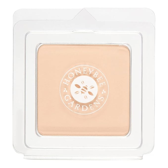 Honeybee Gardens Pressed Mineral Powder Foundation Refill, Supernatural, Neutral Light Shade, Adjustable Coverage, Natural Finish, With Botanical Extracts And Vitamin E, 7.5g