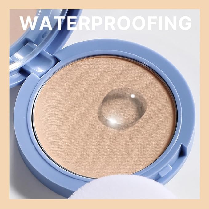 FeiCuiYun Oil Control Matte Perfection Face Powder Compact For Women, Matte Smooth Flawless Setting Powder Makeup, Polvo Compacto De Maquillaje, Waterproof Long Lasting, 0.35Oz (03 Pure Beige)
