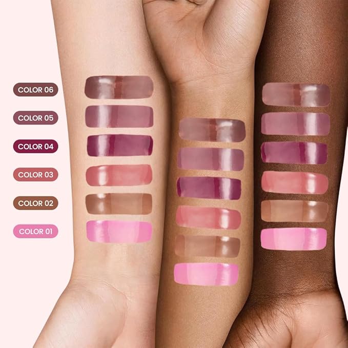 Lip Tinted Glowy Balm Hydrating Tinted Lip Serum Lip Gloss, Ultra-Hydrating Natural Vegan Lip Balm, Sheer-Tinted Shine & Hydration, Soothes & Softens Dry Lips Skincare (Light Pink)
