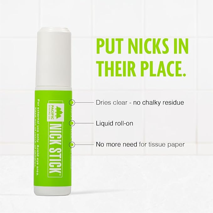 Pacific Shaving Company 2 Nick Sticks + 1 Fresh Mint Lip Balm SPF 15 - A Shave Essential - Puts Nicks in Their Place - Liquid Roll-On Applicator, Dries Clear - With Vitamin E & Aloe Vera (3 Pieces)