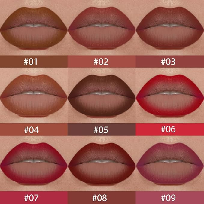 2Pcs Gradient Matte Lipstick Crayon Lip Liner pencil, Flawless Contour Gradual Ombre Effect lip Pencil, for Women Long Lasting Waterproof Smudge Proof Lipstick Pencil 05#+08#