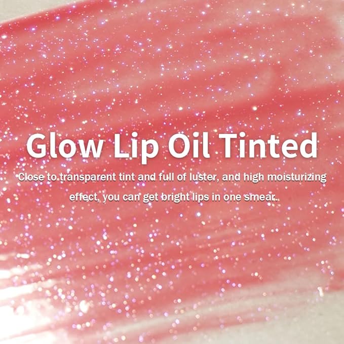 Color Changing Lip Gloss - Non-Sticky Hydrating Lip Oil, High Shine Glassy Finish, PH Reactive Tinted Lip Plumper, Long Lasting Moisture & Glow(03 PEACH SHINE)