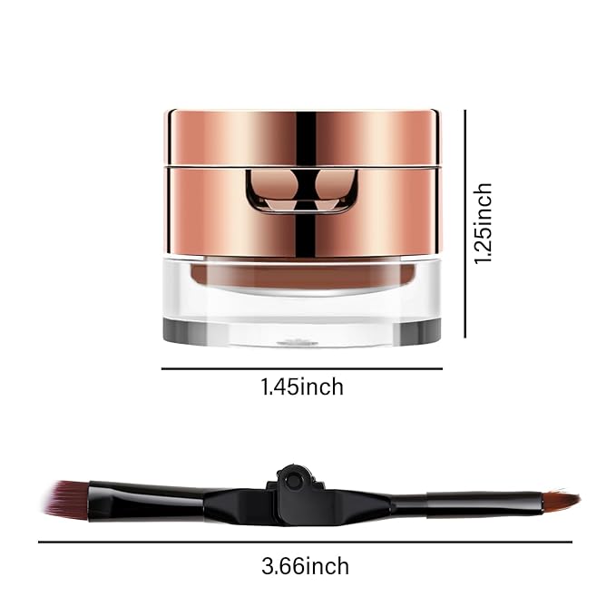 AFGHOUZ Cream Eyebrow Duo Kit, Brow Powder and Eyeliner Gel, Eye Brow Pomade Waterproof Highly Pigmented, Filler Thicker Brows, with Dual Head Brush