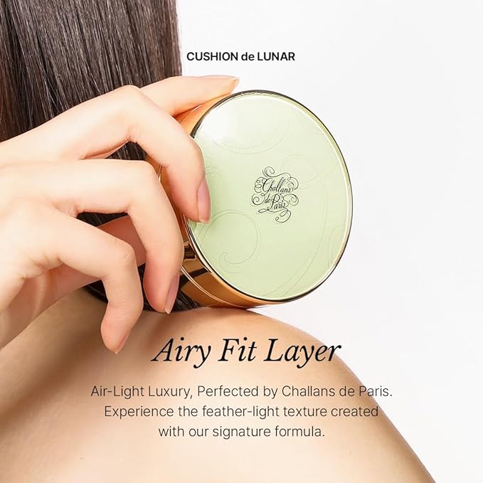 [CHALLANS de PARIS] Cushion de Lunar Excellence Cushion Foundation – 23 Medium Beige | Long-Wear, Buildable Coverage, Lightweight Airy Fit, Hydrating Glow