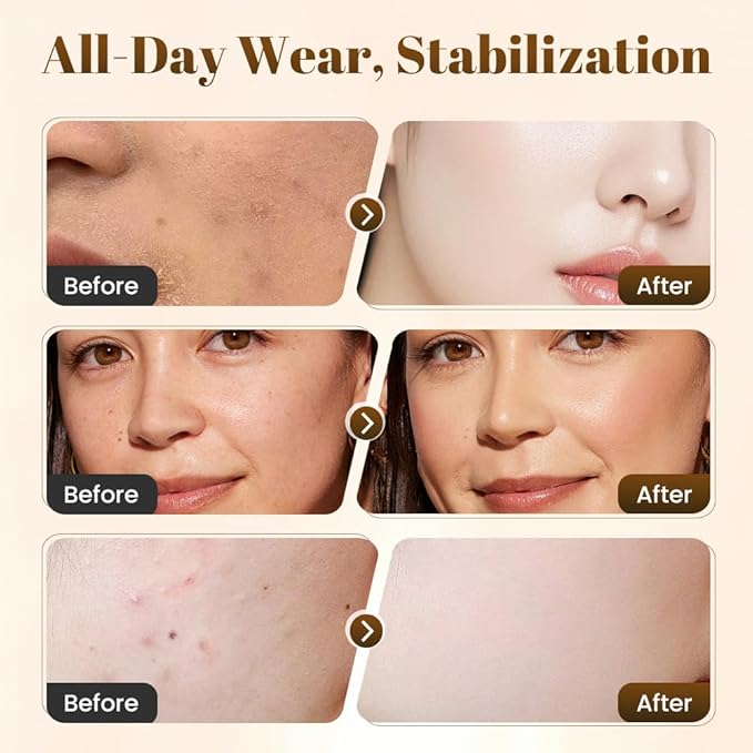 Drkicsy Mushroom Head Air Cushion CC Cream, Cushion Foundation Concealer for Older Women, Full Coverage BB Cream Foundation Skin Tone Corrector Makeup (Natural)