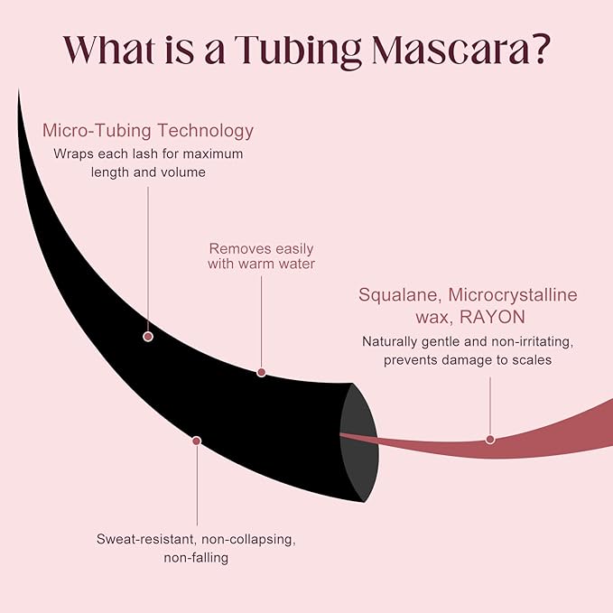 Unidollss Tubing Mascara Volume and Length Black Upgrade 2Pcs Lengthening Long Lasting, New Brush, No Smudging, No Clumping, Washable Voluminous Tubing Mascara, Gluten-free Safe for Sensitive Eyes