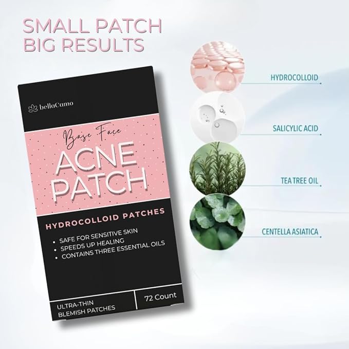 Pimple Patches – Hydrocolloid Acne Patches for Zits, Whiteheads & Blemishes, Fast Healing Zit Stickers, Invisible Pimple Spot Treatment for Face, Day or Night Use- 72 Count