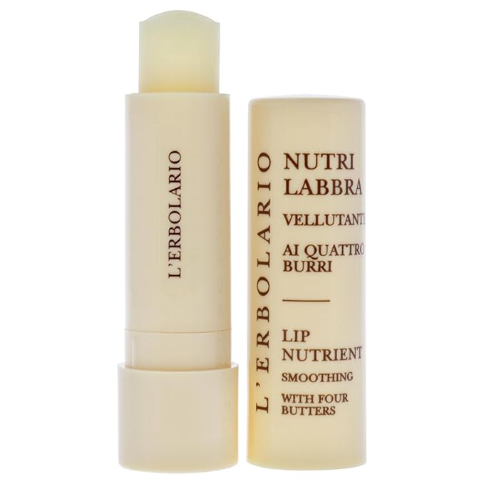 L'Erbolario Lip Nutrient - Smoothing Lip Stick with Four Butters - Softness and Suppleness for Lips - Moisturizing and Replenishing Lip Care - Lip Balm for Dry and Cracked Lips - 0.15 oz