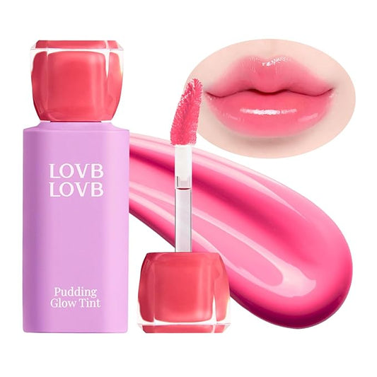 Pudding Glow Korean Lip Tint | Natural Lip Stain | Gloss to Stain | Long-Lasting & Non-Sticky | Lightweight Lip Tint | 0.14 oz. (05 PINK LAMP)