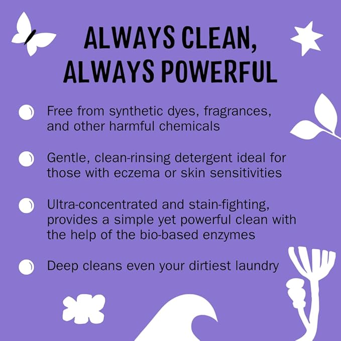 Molly's Suds Liquid Laundry Detergent | Clean Laundry Detergent Soap for Sensitive Skin | 2x Concentrated, High Efficiency (HE) (Lavender - 200 Loads)