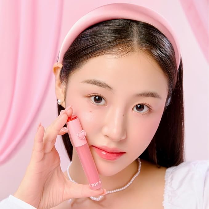 YNM Heart Jelling Tint, APRICOT JELLING, Silicone Lip Brush Included, K-Beauty, Non-Sticky, Moisturizing, Smudge-Proof, Korean Lip Tint, Long-Lasting, Vivid Color, 0.09 oz