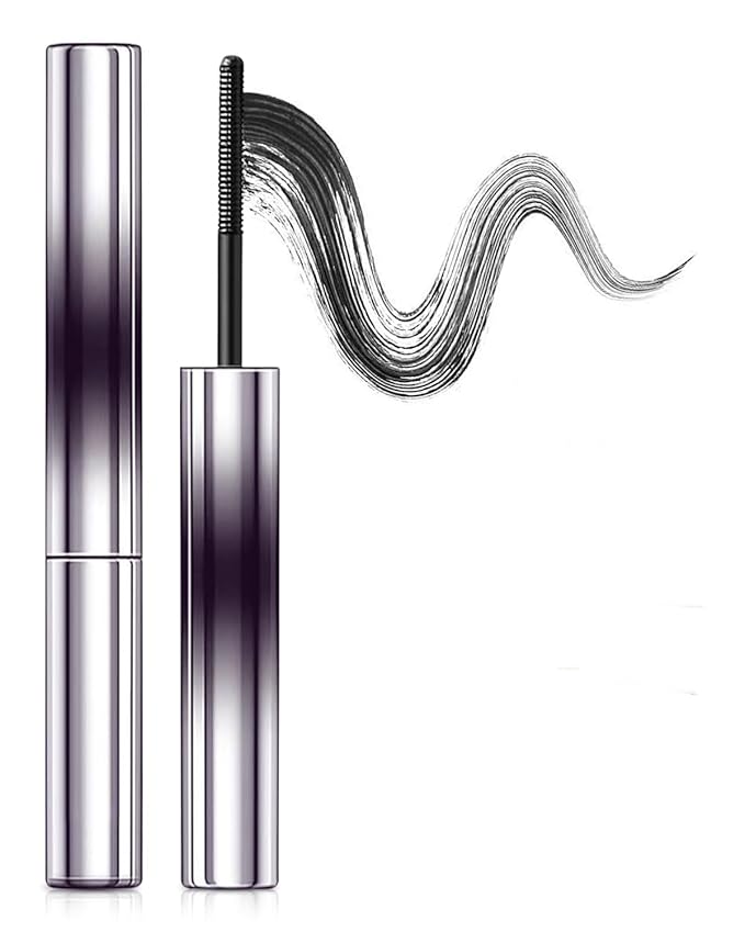 Iron Mascara, 3D Curling Eyelash Iron,Washable Waterproof Brushless Metal Wand Mascara, Long Lasting Lash Extensions,No Flaking, No Clumping (Black)