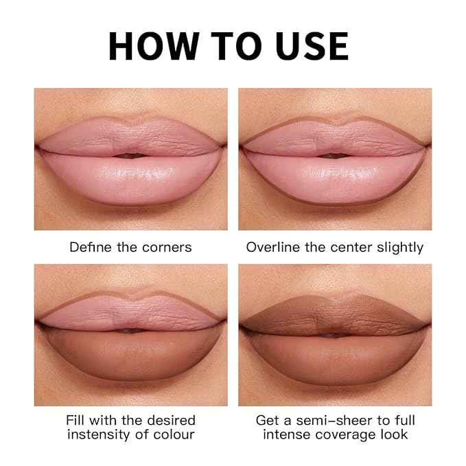 USHAS Lipstick and Lip Liner Combo Set 2 in 1 Waterproof Matte Lipstick pen for Women Lip liner Set Long Lasting with Makeup Set (Y15, Pack of 1)