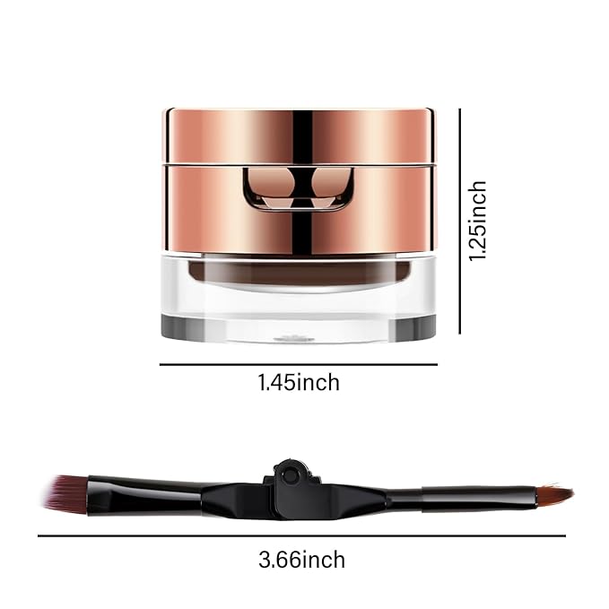 AFGHOUZ Cream Eyebrow Duo Kit, Brow Powder and Eyeliner Gel, Eye Brow Pomade Waterproof Highly Pigmented, Filler Thicker Brows, with Dual Head Brush