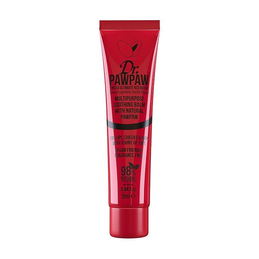 Dr. PawPaw Multipurpose Soothing Tinted Balm - Lip Balm for Lips, Cheeks, Eyes – Tinted Lip Balm - Lip Moisturizer with Pawpaw - Ultimated Red - 0.84 oz