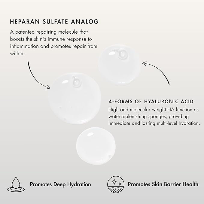 Senté Hydrate+ Serum | Hyaluronic Acid with HSA for Glass Skin | Deep Hydration & Barrier Support | Fast-Absorbing | Calms & Soothes | Paraben, Cruelty, Fragrance Free | 1.0 oz