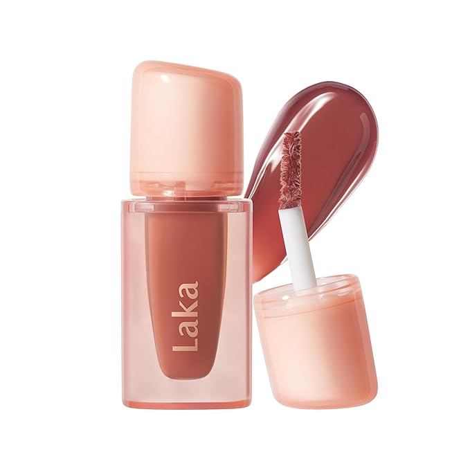 Laka Jelling Nude Gloss Mini, 1.9g/0.07oz, Sheer Hydrating Lip Oil with No Stain, Non-Sticky, Nourishing Gloss for a Fresh, Glowy Look, Vegan, Clean Beauty Makeup, K-Beauty (#307 Cocoring)
