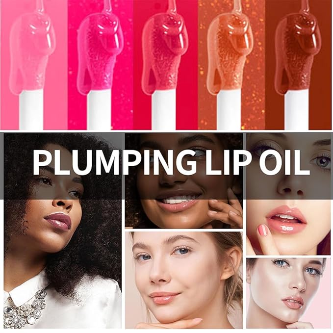 GECOMO Hydrating Lip Glow Oil, Moisturizing Lip Glow Oil, Nourishing Glossy Transparent Lip Oil, Plumping Lip Oil, Lip Balm, Non-sticky Tinted Toot Lip Balm for Lip Care (CORAL) 0.2 OZ