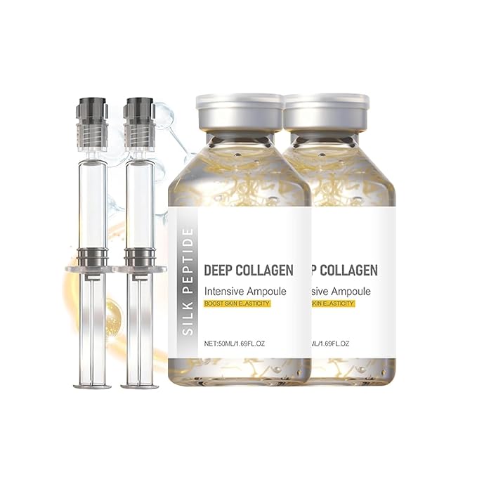Silk Peptide Intensive Lifting Ampoule - Korean Anti Aging Facial Essence for Face Tightening, Lifting, Smoothing, Hydrating /50ml (2pcs)