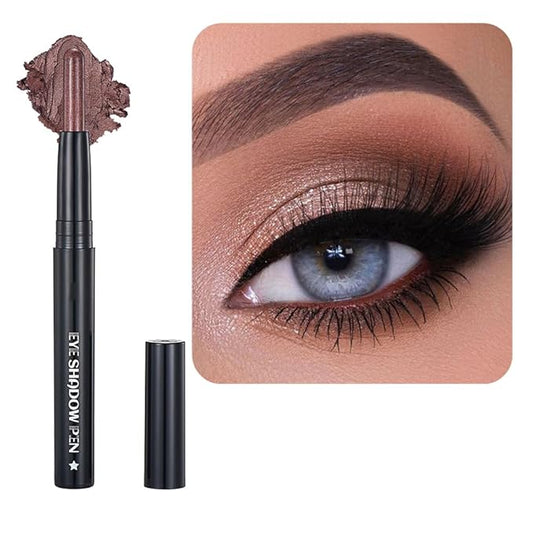 Caramel Eyeshadow Stick Makeup, Smooth Cream Shimmer Eye Shadow Pencil, Waterproof Hypoallergenic Long Lasting Crayon, Glitter Primer Palette Eyeliner