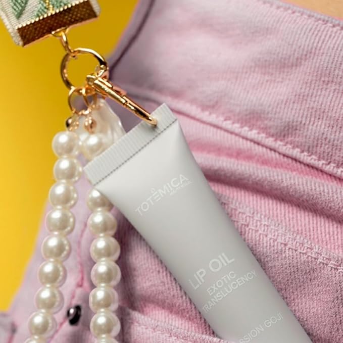 TOTEMICA Lip Oil for women by Ana Patricia, Hydrating Exotic Translucency, Glossy Lip Balm Shine with Shea Butter & Jojoba Oil, Non-Sticky with Nourishing Finish | Sexy Prickly with Charm