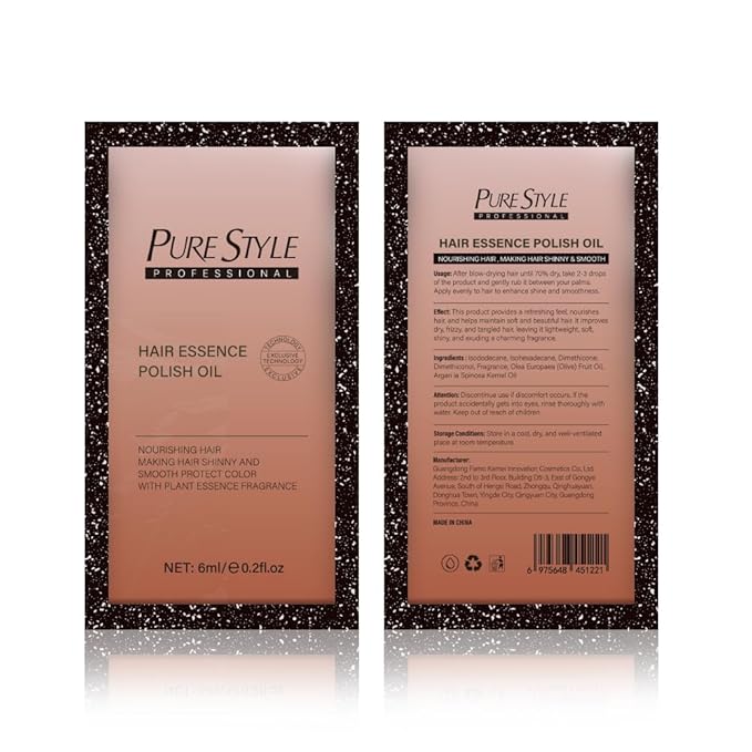 ysnstyle 5pcs Hair Essence Polish Oil, Anti-Frizz Curly Dry Hair, Luster Enhancing, Long-Lasting Fragrance, Nourishing Hair repair Treatment Serum for Smooth Shiny Hair, Travel Size 6ml/1packet