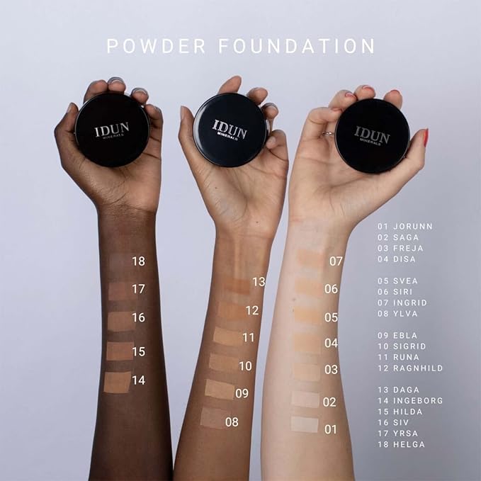 IDUN Minerals Mineral Powder Foundation - Longwear, Lightweight, Smooth Powder Formula - Blurring, Skin-Perfecting Finish - Vegan and Cruelty Free Formula - 025 Siv - 0.25 oz