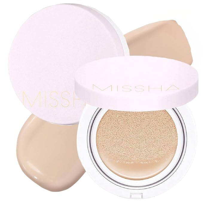 MISSHA Magic Cushion Foundation No.21 (2 Pack) Light Beige for Bright Skin - Flawless Coverage,Dewy Finish,Easy Application for All Skin Types valentines day gifts for her
