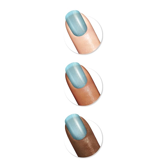 Sally Hansen Color Therapy Nail Polish | Biotin, Argan Oil, Long Lasting, Healthy Nails, Nail Strengthener, Opaque | 445 Pacific Peace | Aqua Blue Nail Color