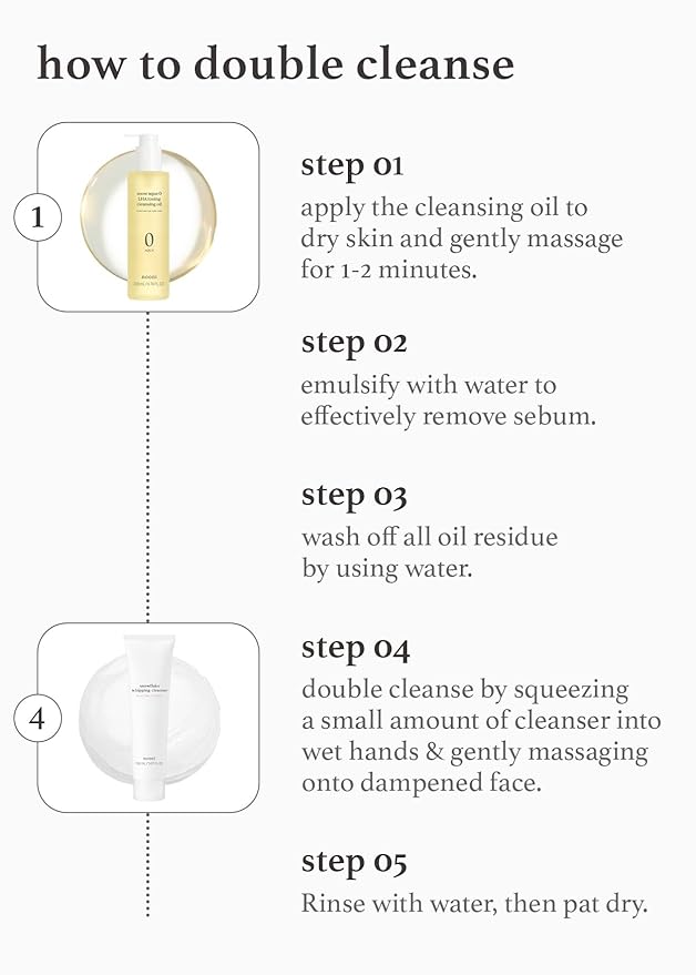 NOONI Double Cleansing Duo - LHA Toning Cleansing Oil + Whipping Cleanser | Makeup Blackhead Remover, Pore Care Control, Glass Skin