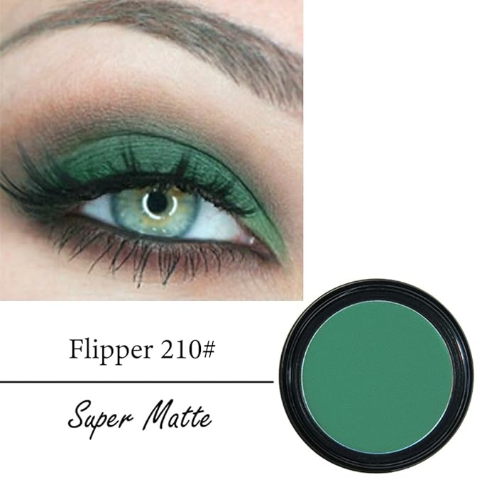 Mysense Matte Green Single Eyeshadow Palette, St Patricks Day Outfit Pressed Powder Eye Shadow, High Pigment Long Lasting Eye Makeup, Vegan & Cruelty Free, 210# Flipper