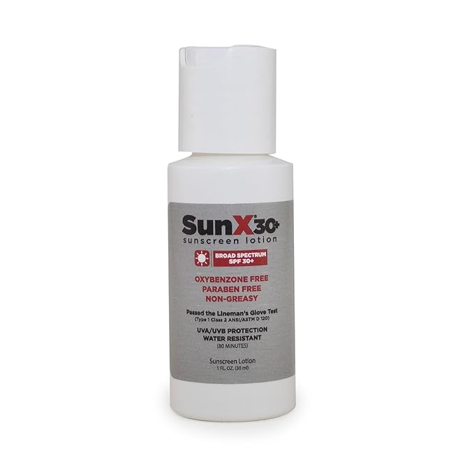 CoreTex Sun X 30+ SPF Broad Spectrum Sunscreen Lotion - 1oz Bottle of Paraben, Oxybenzone, Octinoxate, & Oil Free Sunscreen - No White Cast and Water Resistant Up to 80 Minutes