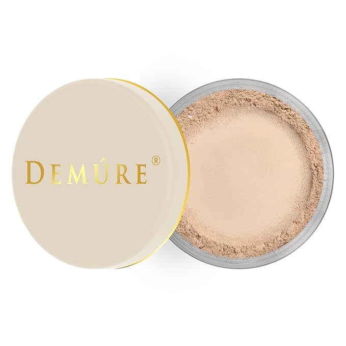 Demure Medium Foundation Powder, Loose Face Powder - Natural Makeup with Pure Crushed Minerals